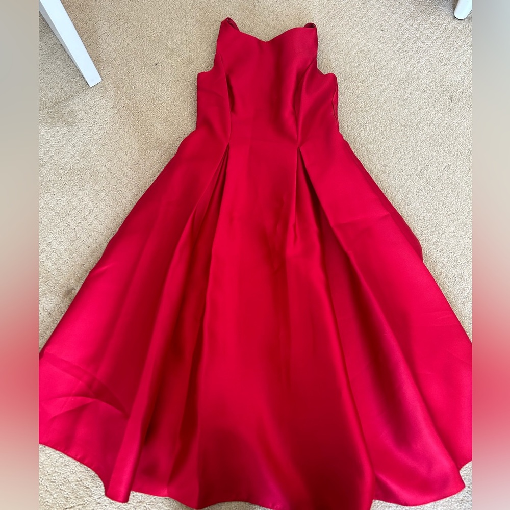 Red ankle length dress